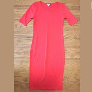 LuLaRoe Simply Comfortable Red Fitted Dress Sz XXS